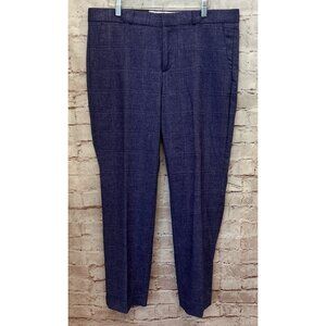 Banana Republic AVERY Purple Herringbone Straight Trouser Ankle Pant 14 Long NEW